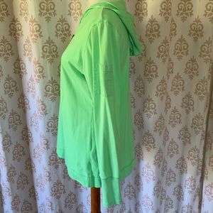 DANSKIN lightweight green quarter zip hoodie with thumb holes L